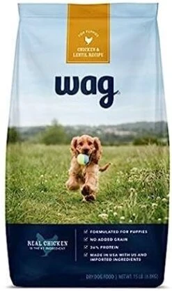 Amazon Brand - Wag Grain Free Dry Dog Food For Puppies, Chicken & Lentil Recipe (15 Lb. Bag) -Zoomie Shop 41SIUeCDGNL. AC