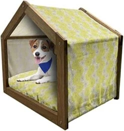 Ambesonne Green And Yellow Wooden Dog House, Rhombus Pineapple With Blooming Foliage Organic Food Design, Indoor & Outdoor Portable Dog Kennel With Pillow And Cover, X-Large, Fern Green And Yellow 19 Ambesonne Green And Yellow Wooden Dog House, Rhombus Pineapple With Blooming Foliage Organic Food Design, Indoor & Outdoor Portable Dog Kennel With Pillow And Cover, X-Large, Fern Green And Yellow -Zoomie Shop 41SJDE5W9qL. AC