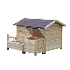 Zuyang Outdoor Wooden Large Dog House Kennel Outdoor Pet Cage Dog House With Dog Food Storage Box Dog Bowl Dog House With Door
