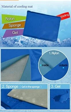 WLA Extra Large Dog Food Mat, Dog Cooling Mat Pet Ice Pad Teddy Mattress Pet Cool Mat Bed Cat Cushion Summer Keep Cool Pet Cooling Dog Mat For Dogs XL XXL (Color : Blue, Size : 20x30CM) -Zoomie Shop 41SjhOhiLKL