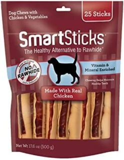 SmartBones SmartSticks, Treat Your Dog To A Rawhide-Free Chew Made With Real Meat And Vegetables 25 Count (Pack Of 1) -Zoomie Shop 41StOsox gL. AC