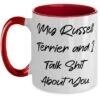 GENERIC Cute Russell Terrier Dog Gifts, My Russell Terrier And I Talk, Birthday Two Tone 11oz Mug For Russell Terrier Dog From Friends, Dog Toys, Dog Beds, Dog Food, Dog Bowls, Dog Collars, Dog Leashes