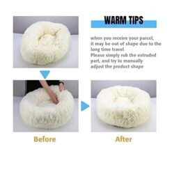 UNOVAP Pet Mat Donut Furry Pet Bed Round Mat Small Medium-Sized Animals Sleep With The Mat (Color : Apricot, Size : S 40CM) -Zoomie Shop 41T6LFo4SlL