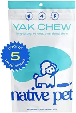 Native Pet Yak Chews For Dogs (Bulk Size - 15 Small Chews) - Pasture-Raised And Organic Himalayan Churpi Chew. Long Lasting, Low Odor, And Protein Rich Reward Treat. -Zoomie Shop 41TofLQ7J7L. AC