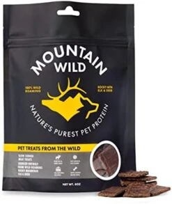 MOUNTAIN WILD Venison Jerky Dog Treats, Grain Free, All Natural, No Fillers, No Artificial Preservatives - Nature's Purest Dog Treats - 8 Oz Bag -Zoomie Shop 41UNACkB8QL. AC