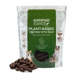 Superfood Science-Plant Based Dog Treats With Sweet Potato, Chia, Flaxseed, And Coconut Oil For Healthy Skin And Coat, Natural, Gluten Free Vegetarian Hypoallergenic, Protein Dog Training Treats 5 Oz