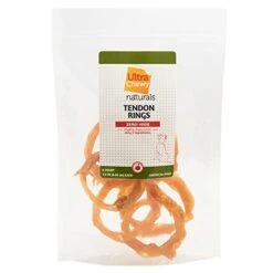 Ultra Chewy Turkey Tendon Knotted Bones For Dogs - Premium All-Natural, Hypoallergenic, Easy To Digest, Alternative To Rawhide (Rings Turkey Tendon - 6 Pack)