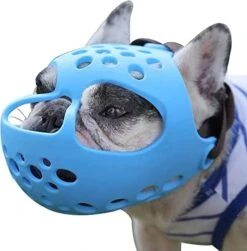 JYHY Short Snout Dog Muzzles,Soft Silicone Adjustable Breathable Bulldog Muzzle For Biting Chewing Barking Training,Ideal For Flat-Faced Dogs (Large/15-17" (Pack Of 1), Blue) -Zoomie Shop 41UlfT5lqdL. AC