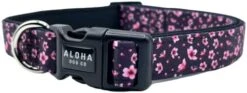 Aloha Dog Co Dog Collar Tropical Floral Hawaii Personalized Soft Comfortable Adjustable Basic Collars For Small Medium Large Dogs Walking Running Training (Medium, Donut) -Zoomie Shop 41VAsSzCOBL. AC