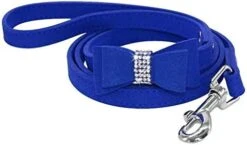 Kuntrona Suede Leather Small Dog Cat Leash Bling Rhinestone Dog Pet Walking Leash Leads With Cute Bowknot For Small Medium Dogs Running Black Free Size -Zoomie Shop 41VUm7Oc6gL. AC