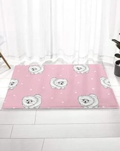 Bathroom Rugs Door Mat Cartoon Pets White Long Haired Dog Polka Dot Pink Te Xture Soft Plush Front Door Mat Non-Slip Washable Indoor Door Mats For Entryway, Highly Absorbent Rug For Tub 20"x31.5" 28 Bathroom Rugs Door Mat Cartoon Pets White Long Haired Dog Polka Dot Pink Te Xture Soft Plush Front Door Mat Non-Slip Washable Indoor Door Mats For Entryway, Highly Absorbent Rug For Tub 20"x31.5" -Zoomie Shop 41VVZ7jsFvL. AC