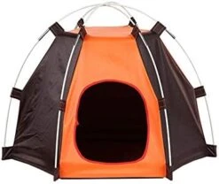 YangYan Waterproof Foldable Portable Outdoor Indoor Pet Tent Dog Cat Camping Pop Up Bag For Small And Middle Dog Cat (Color : OrangeCoffee) -Zoomie Shop 41VYA95D6oL. AC