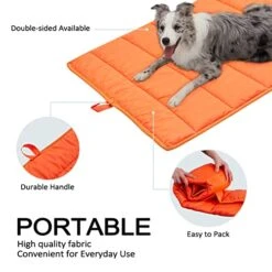 BDEUS 51x35In Large Size Outdoor Dog Bed, Waterproof & Portable Camping Travel Pet Mat, Easy To Clean, Washable Odor Resistant Pet Cooling Pad (Orange) -Zoomie Shop 41VZuorxC5L