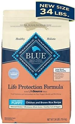Blue Buffalo Life Protection Formula Natural Puppy Large Breed Dry Dog Food, Chicken And Brown Rice 15-lb -Zoomie Shop 41W b9P69lL. AC