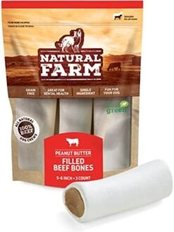 Natural Farm Sweet Potato Filled Bones (3-4 Inch, 6 Pack), Limited Ingredient, Natural Stuffed Dental Dog Bone Treats For Dogs, Made With Real Beef & Sweet Potato -Zoomie Shop 41WO6rJ3rlL. AC