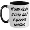 GENERIC Love Russell Terrier Dog Two Tone 11oz Mug, All You Need Is Love And A Russell Terrier, Special Cup For Pet Lovers From Friends, Dog Toys, Dog Beds, Dog Food, Dog Bowls, Dog Collars, Dog Leashes