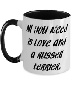 GENERIC Love Russell Terrier Dog Two Tone 11oz Mug, All You Need Is Love And A Russell Terrier, Special Cup For Pet Lovers From Friends, Dog Toys, Dog Beds, Dog Food, Dog Bowls, Dog Collars, Dog Leashes