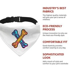 GENERIC Bones Pet Bandana Collar - Dog Food Scarf Collar - Art Dog Bandana - XL -Zoomie Shop 41WqoIJT2jL