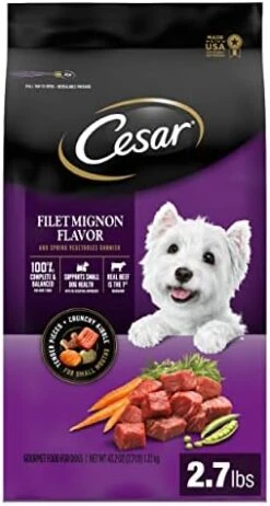 CESAR Small Breed Dry Dog Food Filet Mignon Flavor With Spring Vegetables Garnish Dog Kibble, 12 Lb. Bag -Zoomie Shop 41Xm0cuSSfL. AC