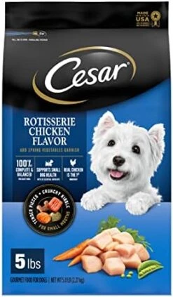 CESAR Small Breed Dry Dog Food Filet Mignon Flavor With Spring Vegetables Garnish Dog Kibble, 12 Lb. Bag -Zoomie Shop 41Y45DzRwL. AC
