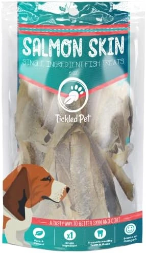 TickledPet Salmon Skin Treats For Dogs - Healthy & Natural, Packed With Omega-3s - Dental Chew For Clean Teeth & Happy Gums - Human Grade Quality Dog Food - 6oz 5 TickledPet Salmon Skin Treats For Dogs - Healthy & Natural, Packed With Omega-3s - Dental Chew For Clean Teeth & Happy Gums - Human Grade Quality Dog Food - 6oz - Image 5