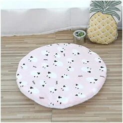 UNOVAP Soft Pet Dog Mat Cotton Paws Footprints Washable Round Pet Blanket Double-Sided Warm Sleeping Bed (Color : Coffee, Size : Diameter 50cm) -Zoomie Shop 41Z8FhWgyEL. AC 1