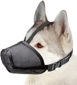 Lepark Nylon Mesh Dog Muzzle With Overhead Strap For Small,Medium And Large Dogs,Anti Biting, Barking And Chewing,Ajustable And Breathable(S,Black) -Zoomie Shop 41ZmHHz7Q L. AC