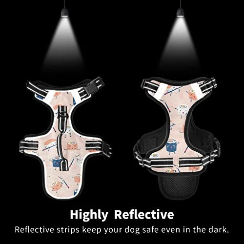 Cartoon Food Sushi Sashimi Dog Harness Adjustable Reflective Dogs Harness Soft Vest Harness For Dog Puppy Pets S (with Drawcord) 1 Cartoon Food Sushi Sashimi Dog Harness Adjustable Reflective Dogs Harness Soft Vest Harness For Dog Puppy Pets S (with Drawcord)