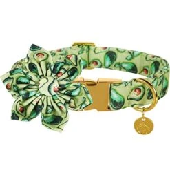 DOGWONG Summer Dog Collar With Flower,Avocado Dog Collar Comfortable Durable Fruit Dog Collar For Small Medium Large Dog
