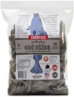 Polkadog Crunchy Cod Skins Dog Sticks - Cod Skins Treats For Dogs - All-Natural Pet, Dog Treats - Savory, Healthy Fish-Skin Puppy Treat - Locally-Sourced Alaskan Treats For Pets – 4.7 Oz. -Zoomie Shop 41b9V74BbtL. AC