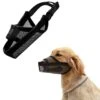 CILKUS Nylon Dog Muzzle Air Mesh Breathable For Small Medium Large Dogs, And Stick Out Tongue Drinkable Pet Muzzle For Anti-Biting Anti-Licking (Large, Black)