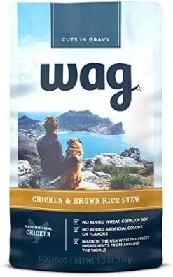 Amazon Brand - Wag Wet Dog Food Topper, Chicken & Lamb Brown Rice Stew In Gravy Variety Pack, 5.3 Oz Pouches (Pack Of 24) 15 Amazon Brand - Wag Wet Dog Food Topper, Chicken & Lamb Brown Rice Stew In Gravy Variety Pack, 5.3 Oz Pouches (Pack Of 24) -Zoomie Shop 41bUAv6K2GL. AC