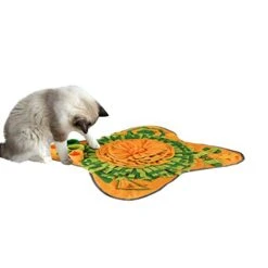 FVOWOH Pet Feeding Mat Pad Dog Toys Washable Round Piecing Pet Dog Toys Training Pet Bed/Mat Reusable Chucks For Bed For Adults(l1-Yellow)