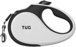 TUG 360° Tangle-Free Retractable Dog Leash With Anti-Slip Handle | 16 Ft Strong Nylon Tape| One-Handed Brake, Pause, Lock (Medium, Grey) -Zoomie Shop 41cyg8ILTTL. AC
