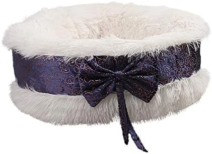 Watonic Dog Bed Cat Bed Comfortable Plush Kennel Dogs Pet Litter Deep Sleep Cat Litter Sleeping Bed Bow Lace Noble Elegant Wedding (Gray,15.76inch) 4 Watonic Dog Bed Cat Bed Comfortable Plush Kennel Dogs Pet Litter Deep Sleep Cat Litter Sleeping Bed Bow Lace Noble Elegant Wedding (Gray,15.76inch) - Image 4