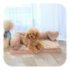 Big Incisors Dog Christmas Door Mat, Removable Soft Pet Dog Sleeper Sofa Bed Winter Warm Tower Rest House Lounger Pets Mat Nest Large XL Dogs Mattress S/M/L/XL-camel-90x70x15cm