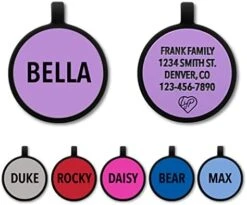 LYP Soundless Pet Tag - Deep Engraved Silicone – Double Sided And Engraving Will Last - Many Design Choices Of Pet ID Tags, Dog Tags, Cat Tags (Red, Circle) -Zoomie Shop 41dfLJ6qq2L. AC