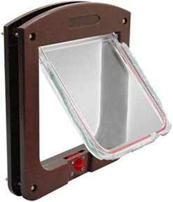 4 Way Safe Lockable Cat Dog Door Small Dog Kitten Lock Flap Pet Tunnel White Brown Plastic Animal Small Pet Cat Dog Gate -Zoomie Shop 41drPhkSZJL. AC