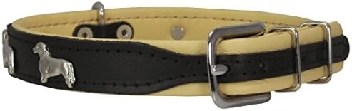 Dogs My Love Real Leather Soft Leather Padded Dog Collar Dachshund (10.5"-12" Neck; 3/4" Wide, Brown/Beige) 3 Dogs My Love Real Leather Soft Leather Padded Dog Collar Dachshund (10.5"-12" Neck; 3/4" Wide, Brown/Beige) - Image 3