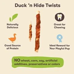Pet 'n Shape Duck 'n Hide Twists - Duck Wrapped Rawhide Natural Dog Treats, Small, 1 Pound (Pack Of 1) -Zoomie Shop 41eyODvznZL