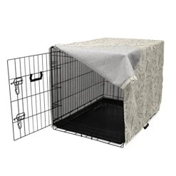Ambesonne Food Dog Crate Cover, Italian Traditional Pasta Pattern Sketch Tasty Cuisine Culture Print, Easy To Use Pet Kennel Cover For Small Dogs Puppies Kittens, 22 Inch, Eggshell Ivory -Zoomie Shop 41fNpnR3uwL