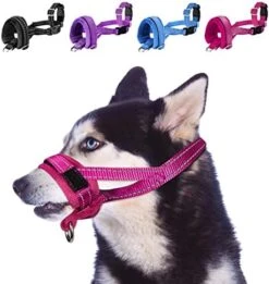 SlowTon Soft Dog Muzzle, Adjustable Padded Nylon Muzzle For Large Medium Dogs Anti Chewing Barking Biting, Allow Dog Pant & Drink (Black, L) -Zoomie Shop 41g53q7v ML. AC