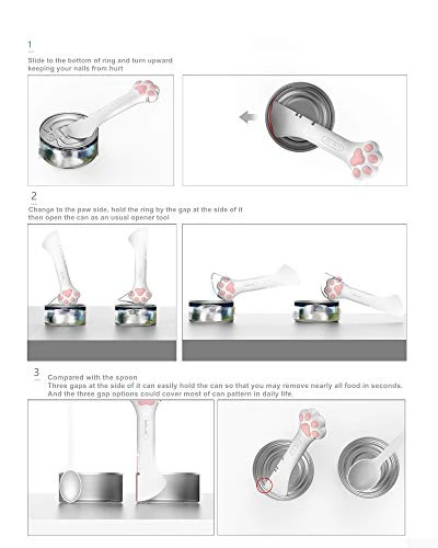 Jingmezhi Pet Dog Cat Paw Design Silicone Mini Spatula Scooping Can Food Opener (1 White+ 1 Gray) 2 Jingmezhi Pet Dog Cat Paw Design Silicone Mini Spatula Scooping Can Food Opener (1 White+ 1 Gray) - Image 2