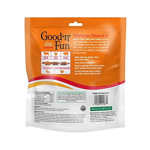Good'N'Fun Triple Flavored Rawhide Kabobs For Dogs, 1.5 Pound (Pack Of 1) 2 Good'N'Fun Triple Flavored Rawhide Kabobs For Dogs, 1.5 Pound (Pack Of 1) - Image 2