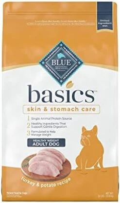 Blue Buffalo Basics Skin & Stomach Care, Natural Adult Healthy Weight Dry Dog Food, Turkey & Potato 4-lb -Zoomie Shop 41hGrDX8k2L. AC