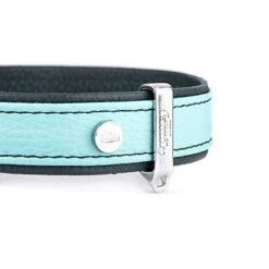 MyFamily Adjustable Dog Collar In Genuine Italian Made Leather, White Bronze Metallic Finish, Comfortable And Durable, Handmade, Florence Collection