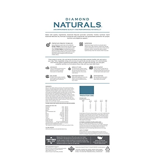 DIAMOND NATURALS Skin & Coat Real Meat Recipe Dry Dog Food With Wild Caught Salmon 15lb (9422_15_DND) 1 DIAMOND NATURALS Skin & Coat Real Meat Recipe Dry Dog Food With Wild Caught Salmon 15lb (9422_15_DND)