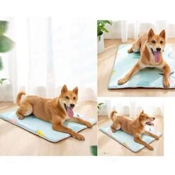 Pet Dog Mat Summer Cat Dog Ice Silk Mat Sleeping Pad Ice Pad Cooling Resistant Bite Nest Cat With Pad Cool Pad (Color : Green, Size : XL) -Zoomie Shop 41iSfCv1rbL