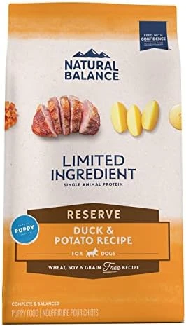 Natural Balance Limited Ingredient Reserve Grain Free Duck & Potato Recipe | Puppy Formula Dry Dog Food | 22-lb. Bag 6 Natural Balance Limited Ingredient Reserve Grain Free Duck & Potato Recipe | Puppy Formula Dry Dog Food | 22-lb. Bag - Image 6