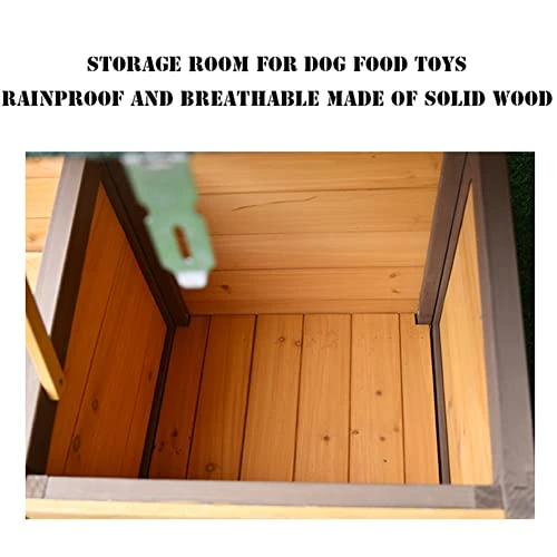 HJDSUDU Wooden Outdoor Dog House, Chinese Fir Indoor Outdoor Pet Kennel With Food Bowl And Water Bowl Easy To Assemble, Large Dog Kennel 2 HJDSUDU Wooden Outdoor Dog House, Chinese Fir Indoor Outdoor Pet Kennel With Food Bowl And Water Bowl Easy To Assemble, Large Dog Kennel - Image 2